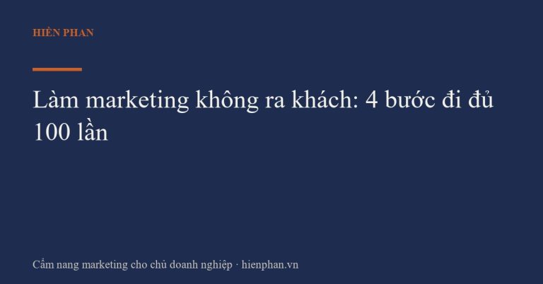 Làm marketing không ra khách: 4 bước đi đủ 100 lần